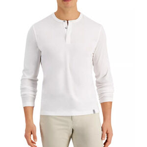 ALFANI Men's Alfatech Solid Henley XL White NWT